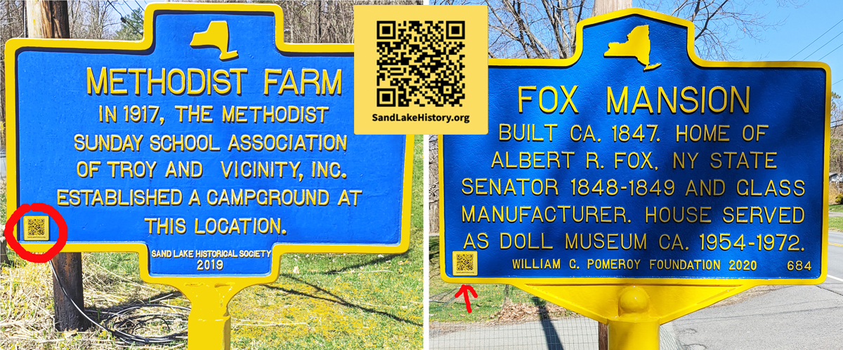shows two markers and QR code